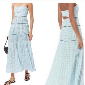 Metallic Chevron Knit Bandeau Dress